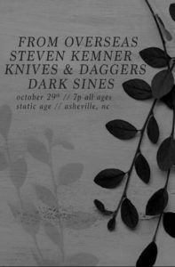 Friday, October 20 at Static Age in Asheville